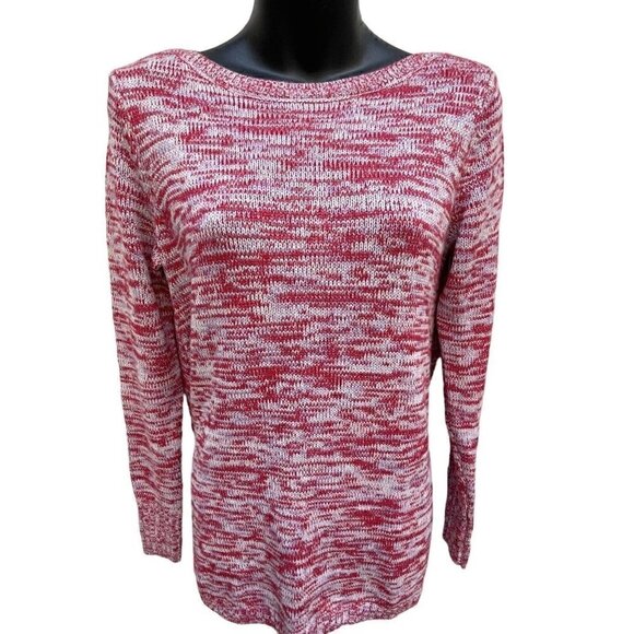 Apt. 9 Sweaters - Red Lilac Marled Silver Knit Long Sleeve Pullover Sweater Apt. 9 Women’s XS